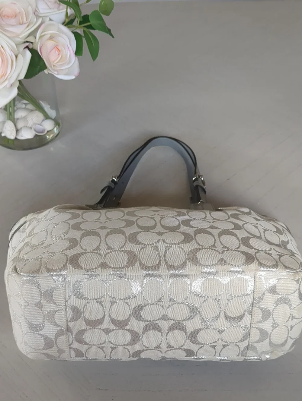 Coach F17724 Gallery Lurex Signature East West Tote